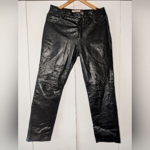 Vintage GAP Original Fit Genuine Leather Pants,Womens Size 14 Black